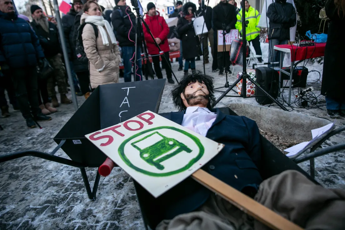 Protest przeciwko SCT pod ZDMK