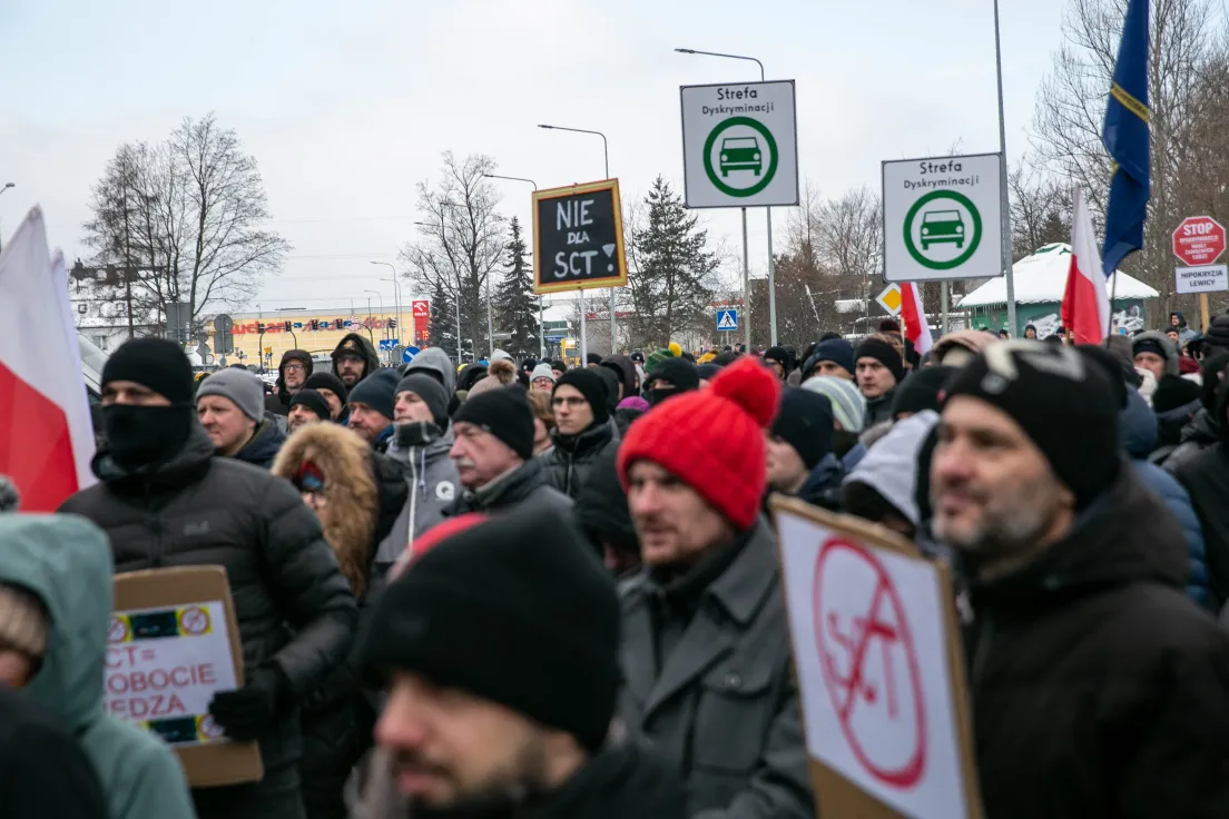 Protest przeciwko SCT pod ZDMK