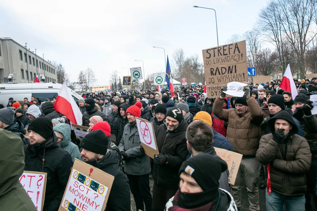 Protest przeciwko SCT pod ZDMK