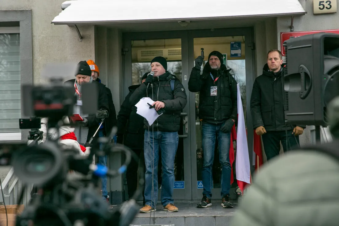 Protest przeciwko SCT pod ZDMK