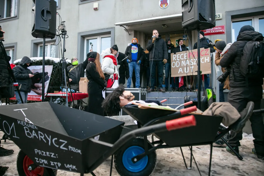 Protest przeciwko SCT pod ZDMK