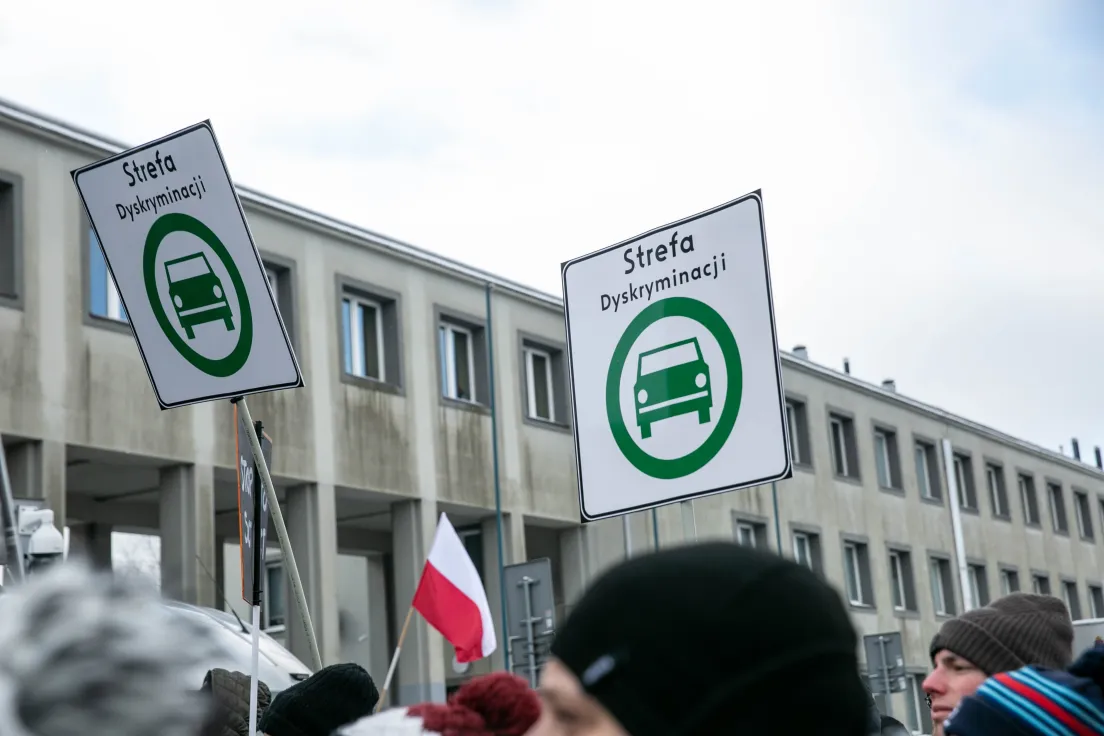 Protest przeciwko SCT pod ZDMK