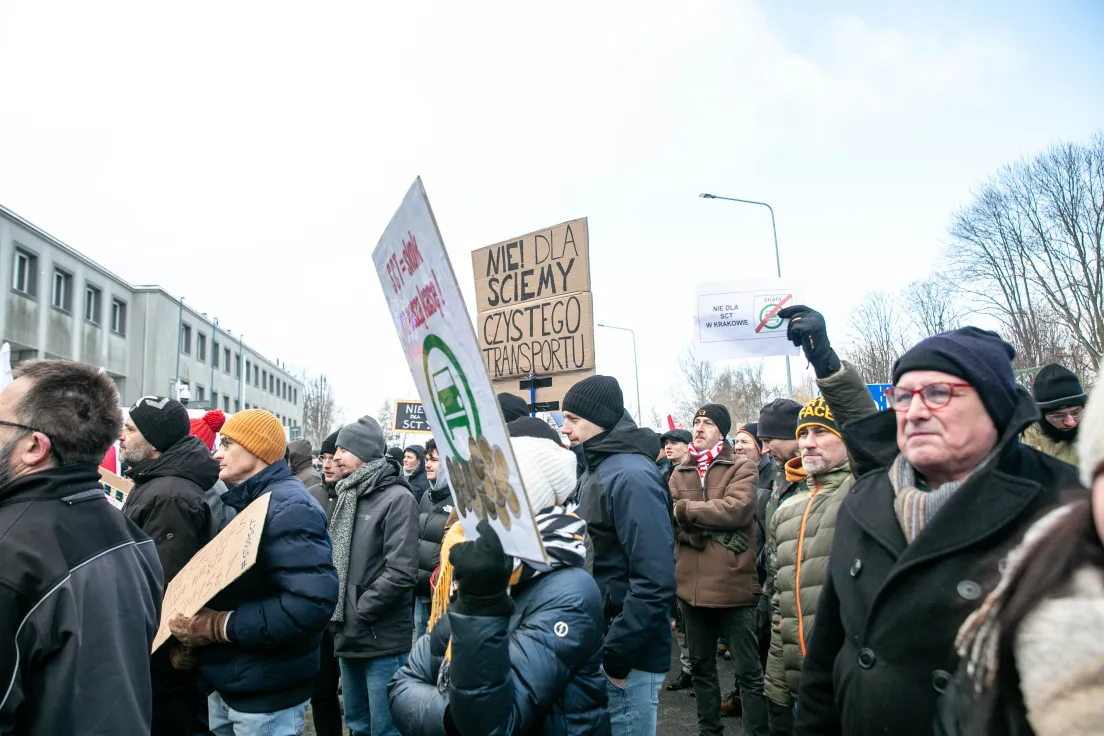 Protest przeciwko SCT pod ZDMK