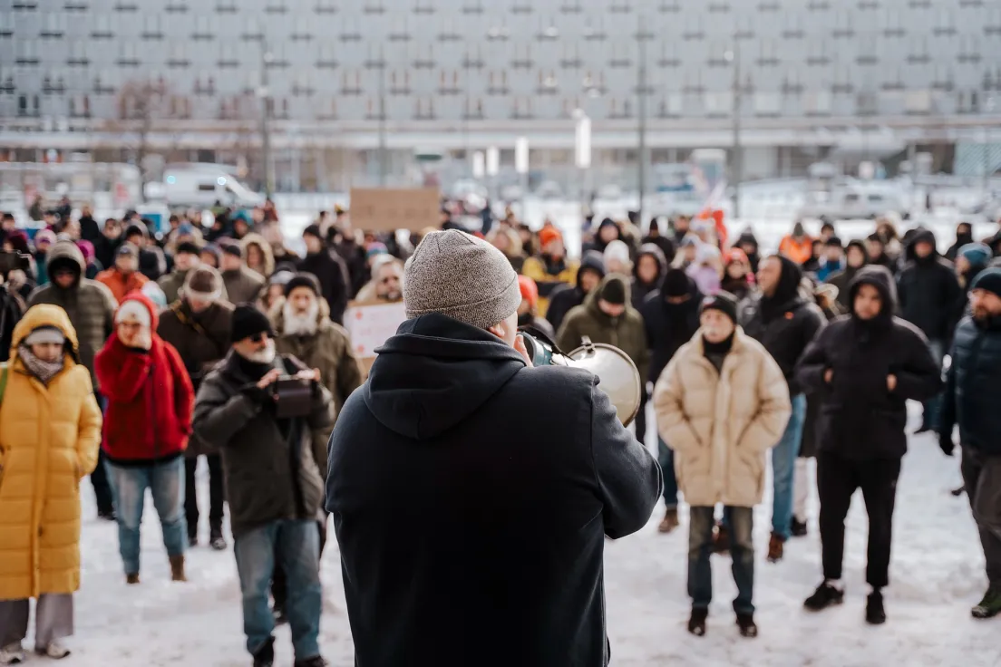 Protest przed muzeum narodowym