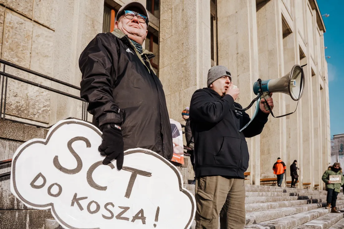 Protest przed muzeum narodowym