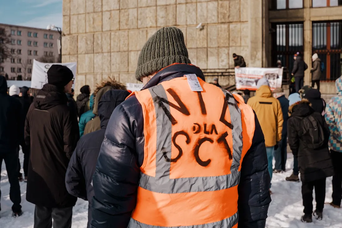 Protest przed muzeum narodowym
