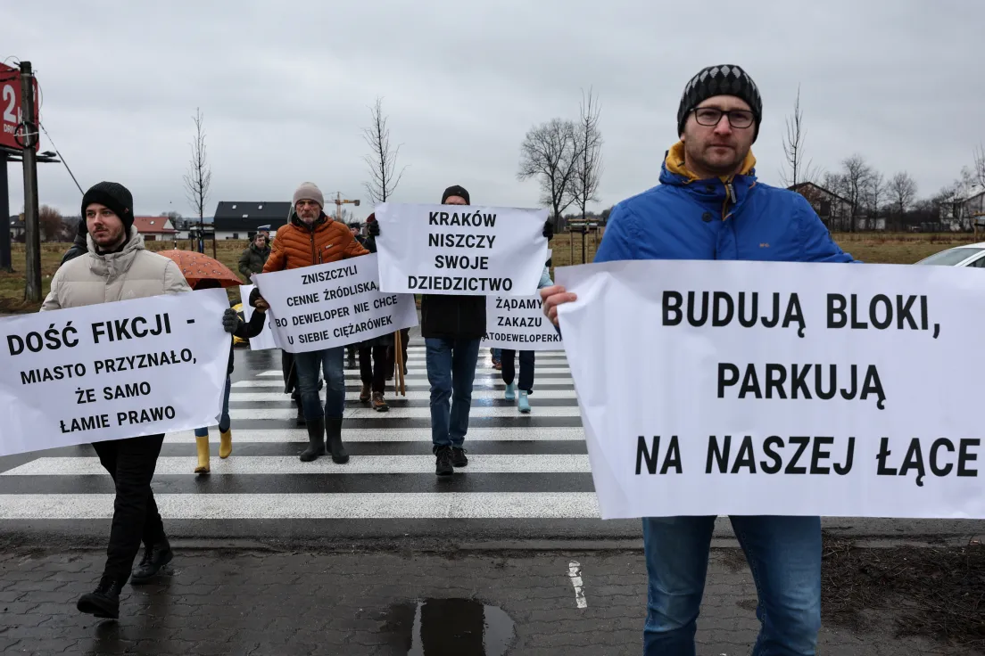 Protest przeciwko zabudowie Truszkowskiego