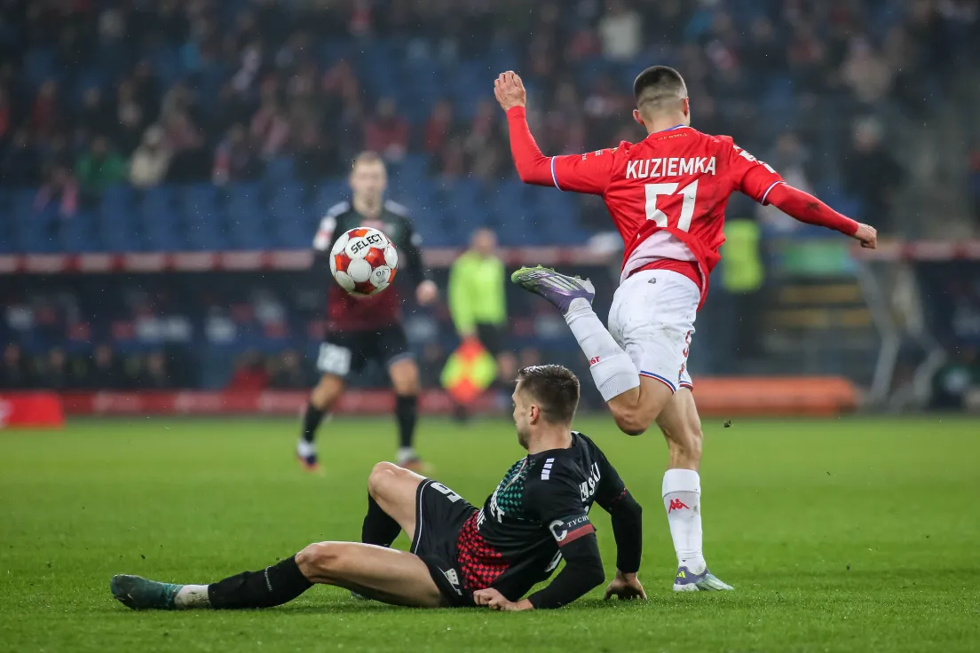 Mecz Wisła Kraków - GKS Tychy. Maciej Kuziemka