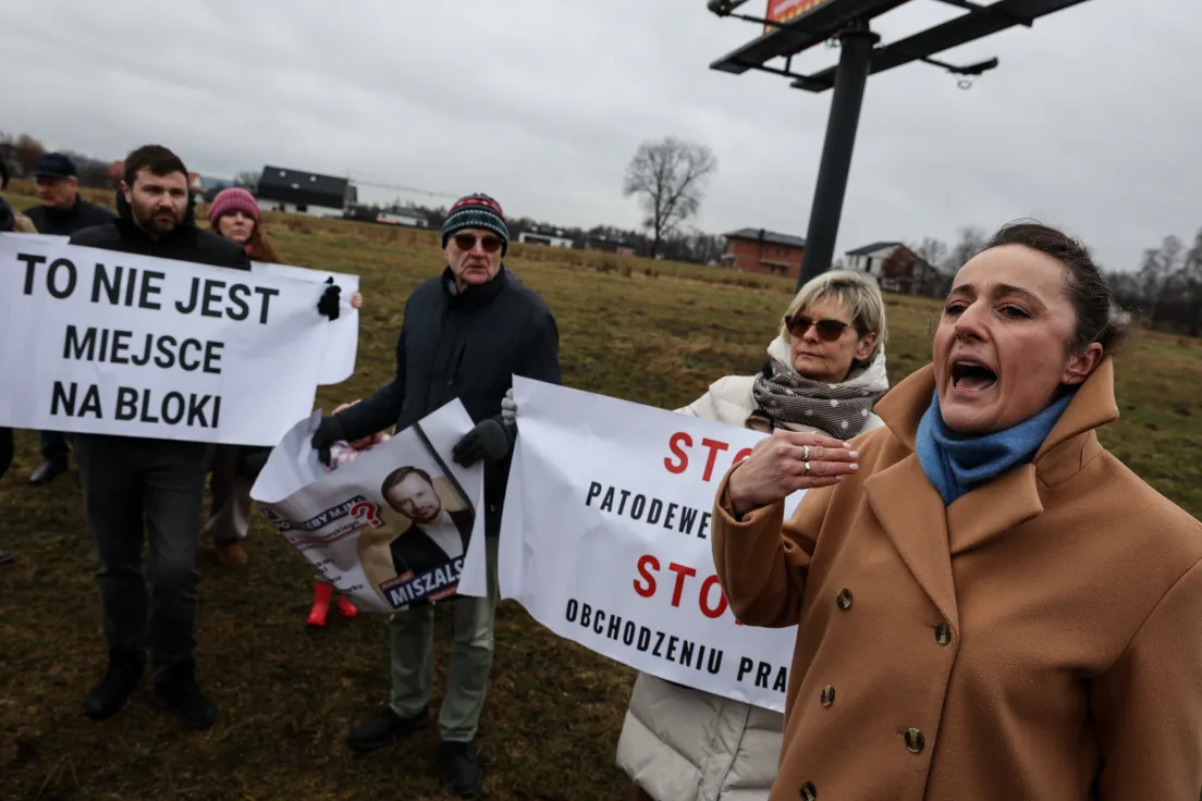 Protest przeciwko zabudowie Truszkowskiego