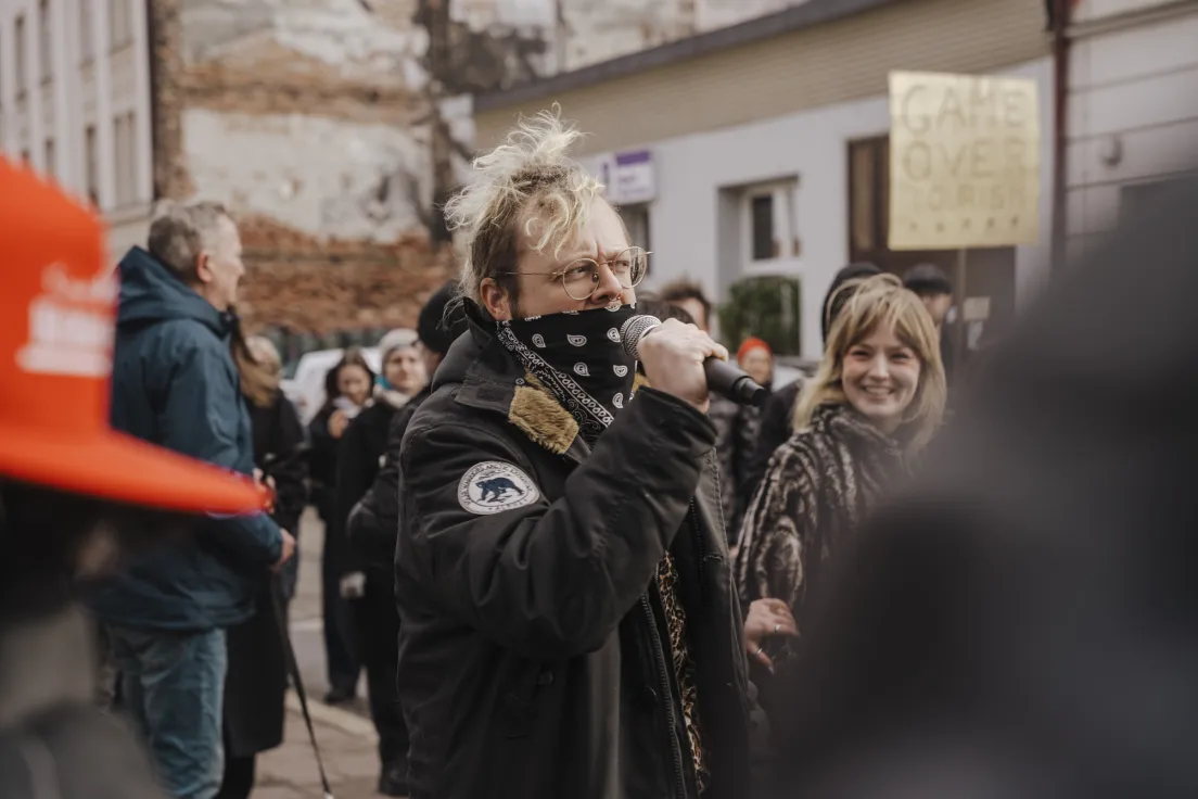 Protest przecwiko budowie Hotelu w miejscu trzech kamienic na ul. Bożego Ciała i Józefa, oraz wywłaszczeniom i eksmisjom.