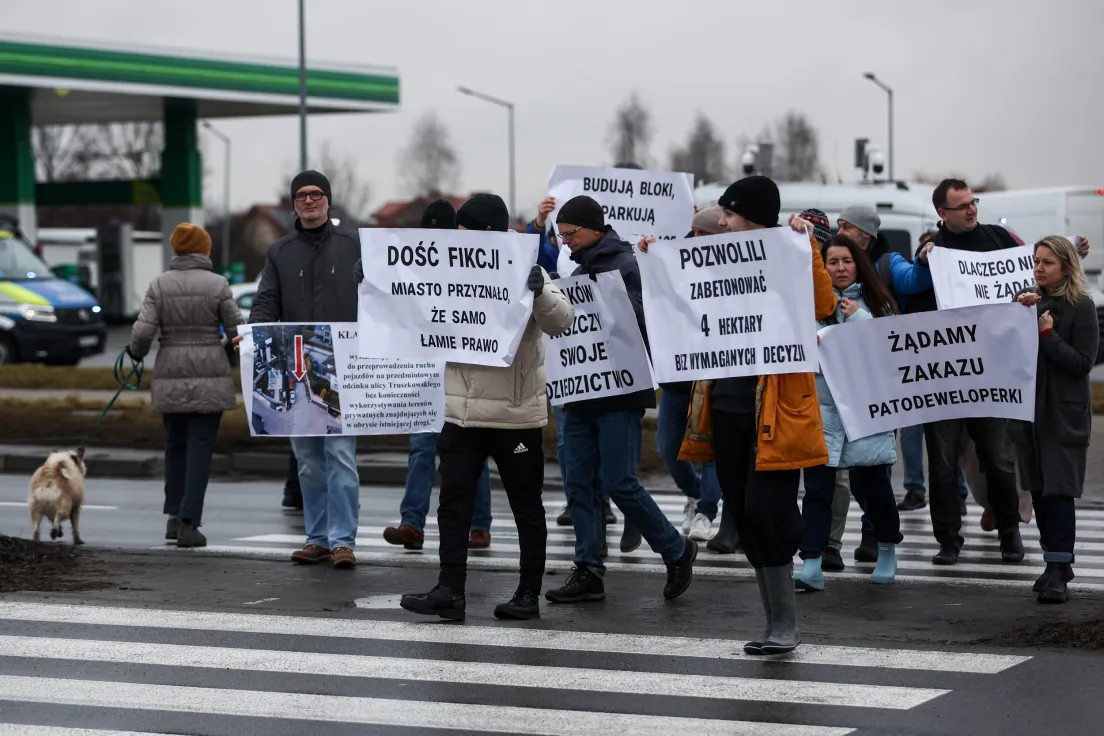 Protest przeciwko zabudowie Truszkowskiego