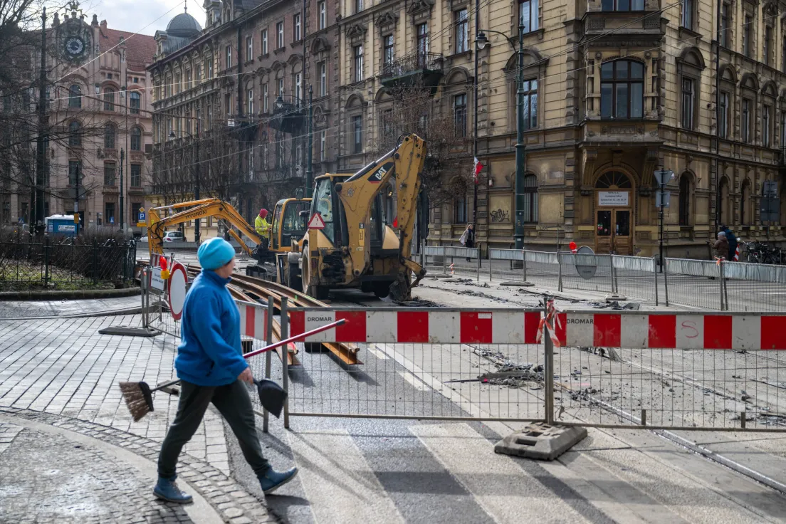 Remont torowiska na straszewskiego przy ul. św. Anny