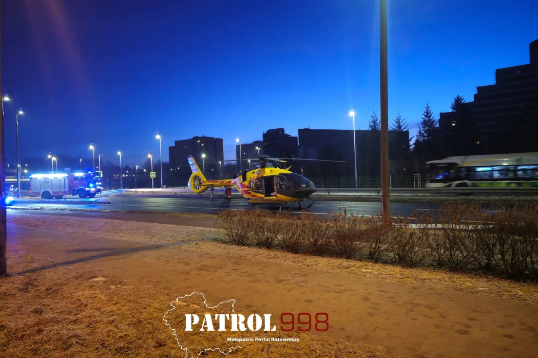 Śmigłowiec LPR na ul. Armii Krajowej