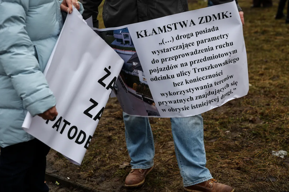 Protest przeciwko zabudowie Truszkowskiego