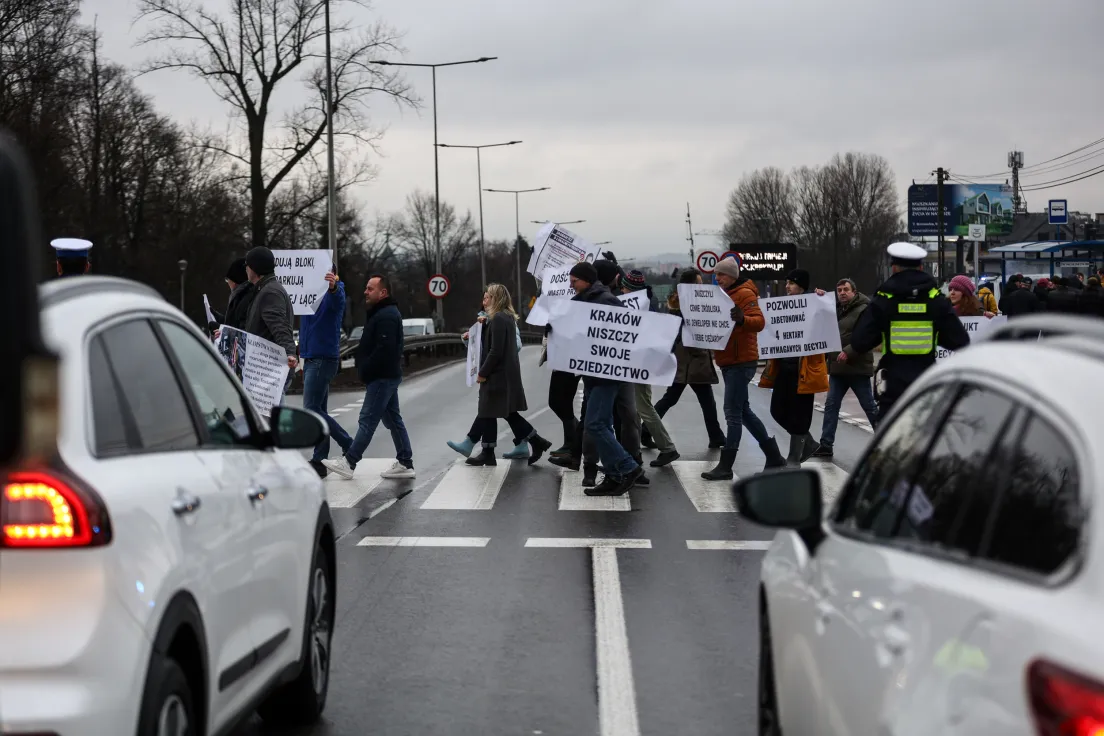 Protest przeciwko zabudowie Truszkowskiego