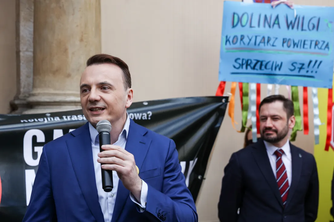 Protest przeciwko budowie trasy S7