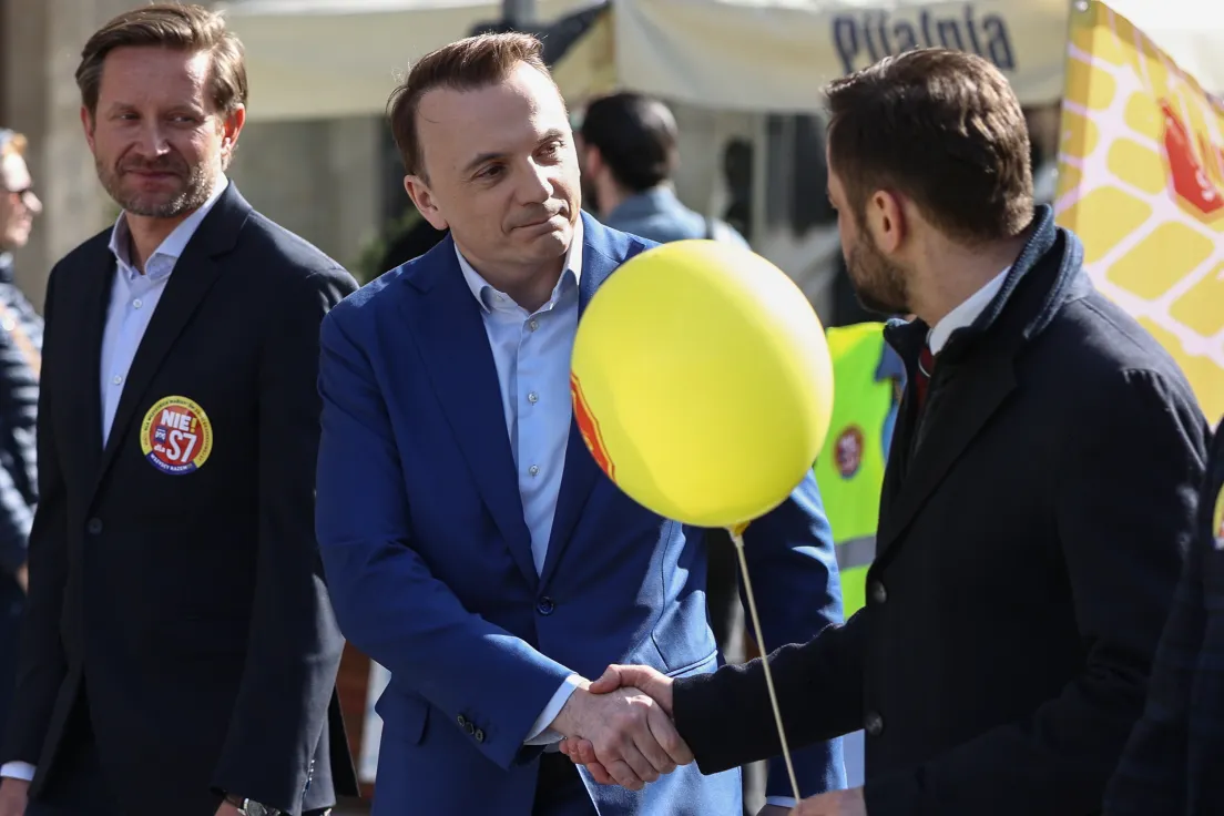 Protest przeciwko budowie trasy S7