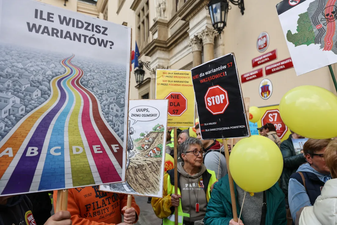 Protest przeciwko budowie trasy S7, zdjęcie poglądowe