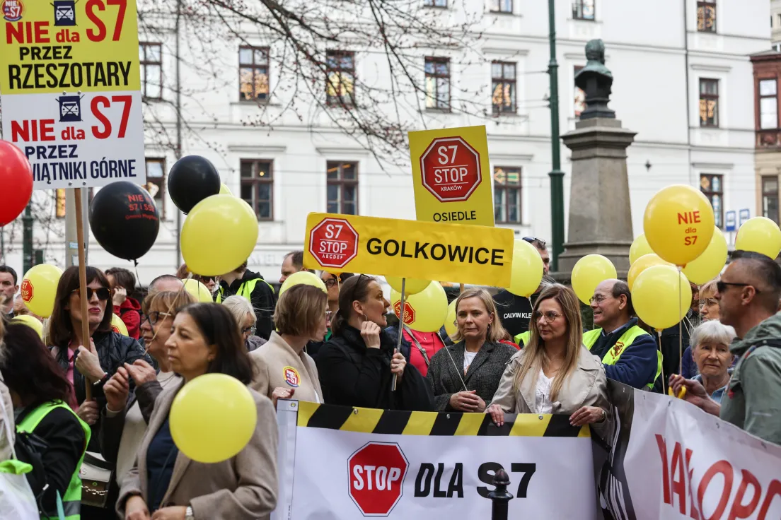 Protest przeciwko budowie trasy S7