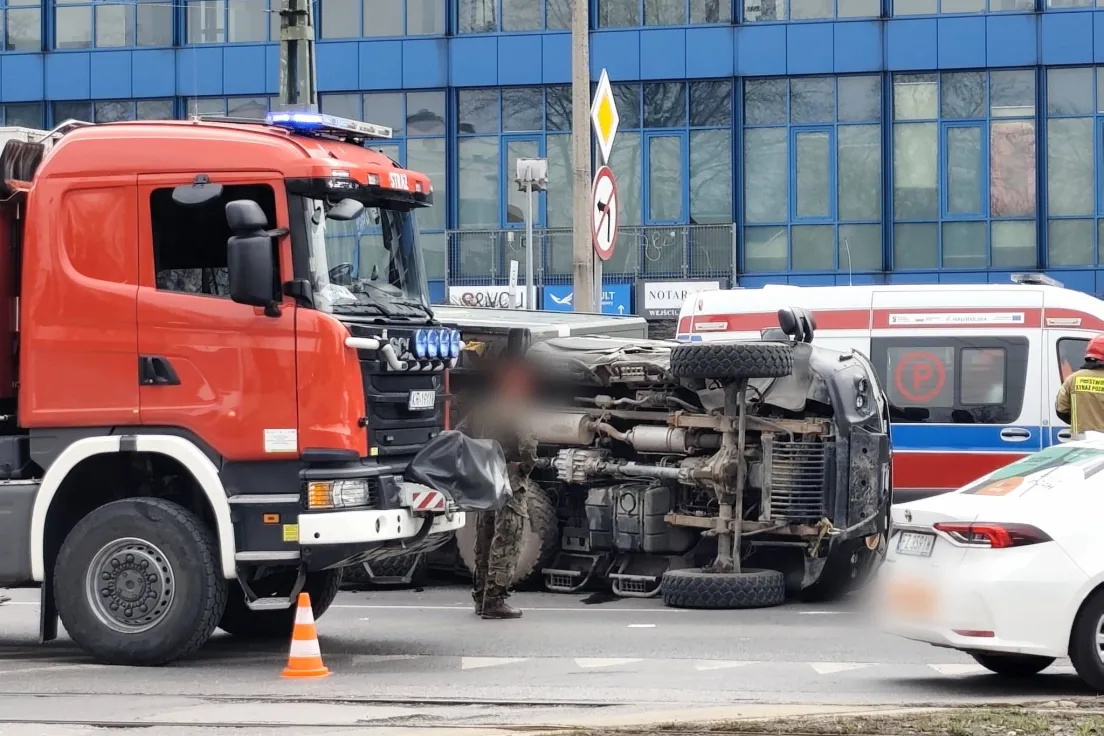 Wypadek na skrzyżowaniu Zakopiańskiej i Rzemieślniczej