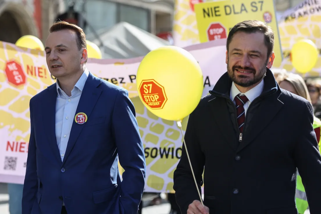 Protest przeciwko budowie trasy S7
