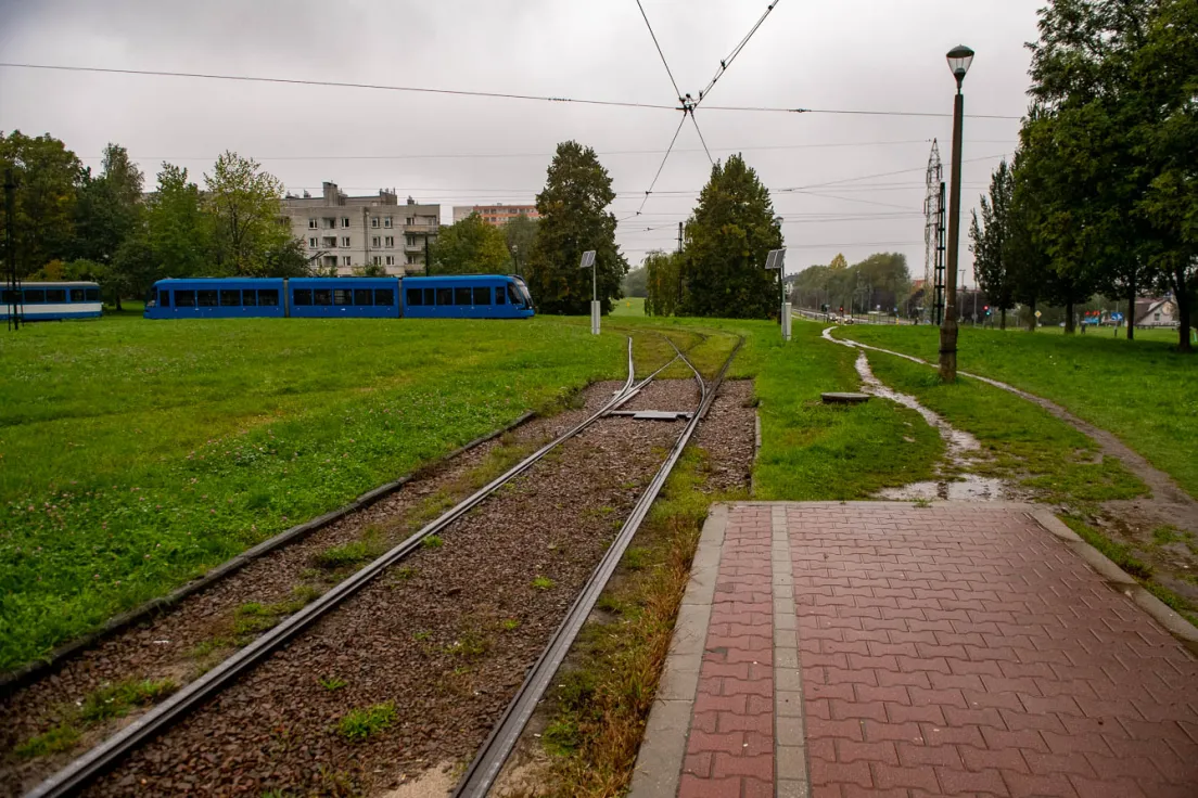 Pętla tramwajowa w Mistrzejowicach - stan z 30 września 2022