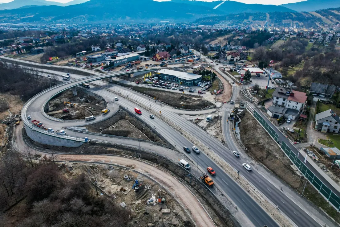 Budowa węzła Myślenice na zakopiance