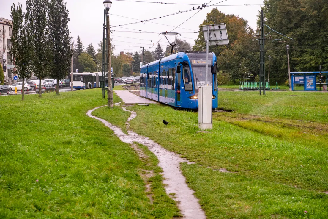 Pętla tramwajowa w Mistrzejowicach - stan z 30 września 2022