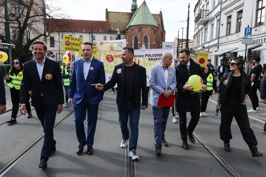 Protest przeciwko budowie trasy S7