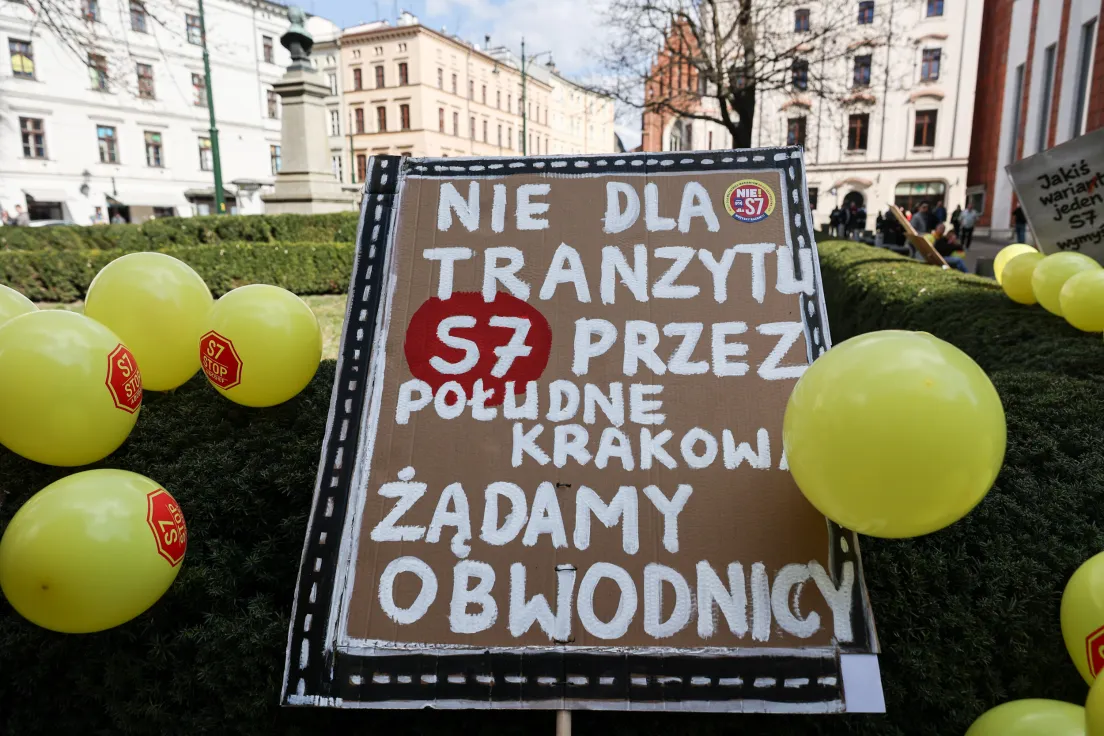 Protest przeciwko budowie trasy S7, zdjęcie ilustracyjne
