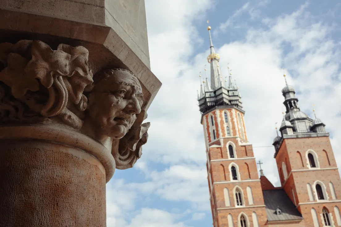 Widok na Kościół Mariacki w Krakowie