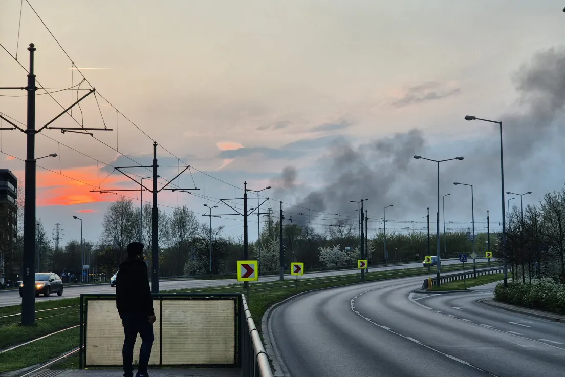 Pożar w centrum Krakowa