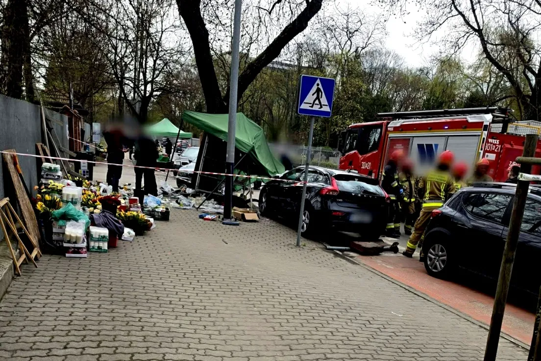 Kierowca wjechał w stoisko przy ul. Prandoty