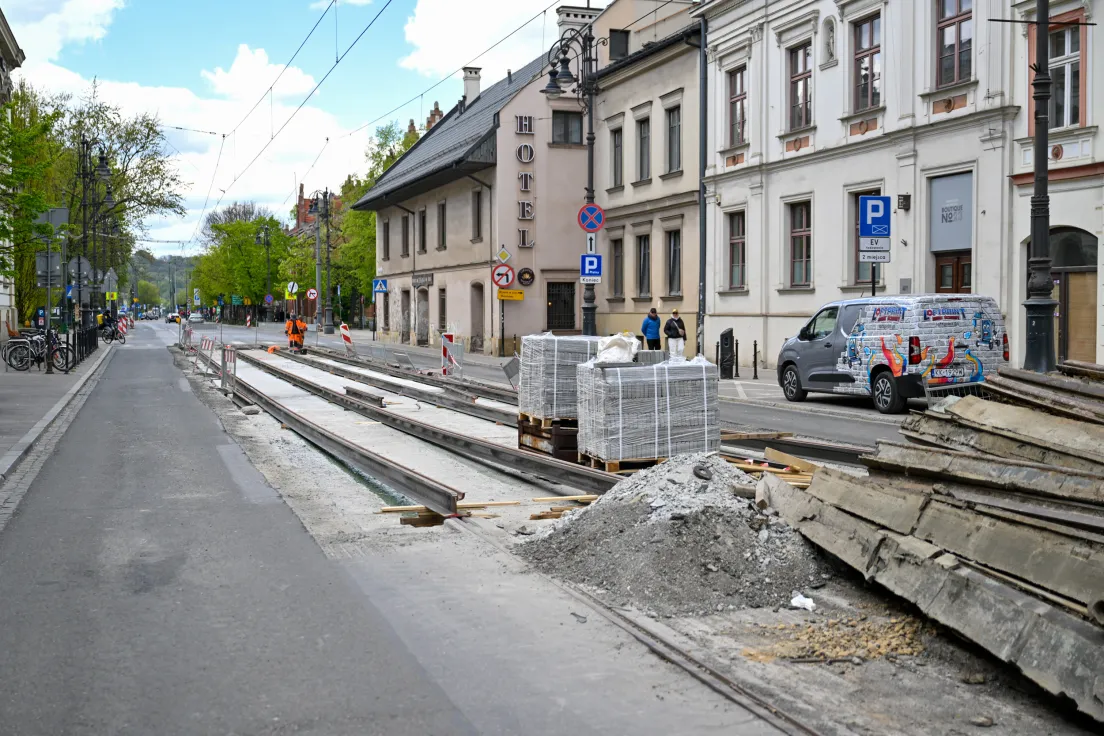 Remont torowiska na Piłsudskiego