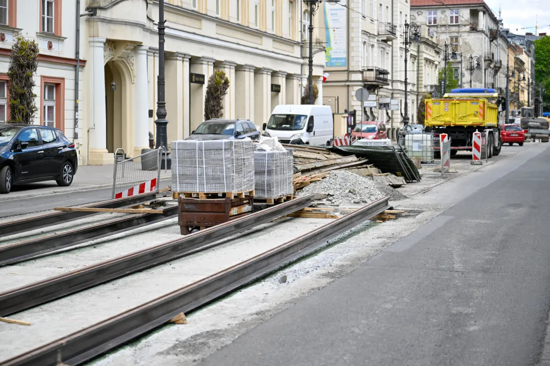 Remont torowiska na Piłsudskiego