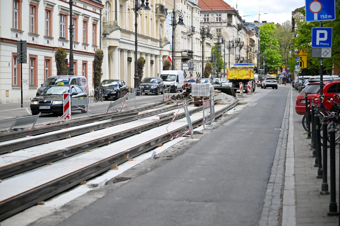 Remont torowiska na Piłsudskiego