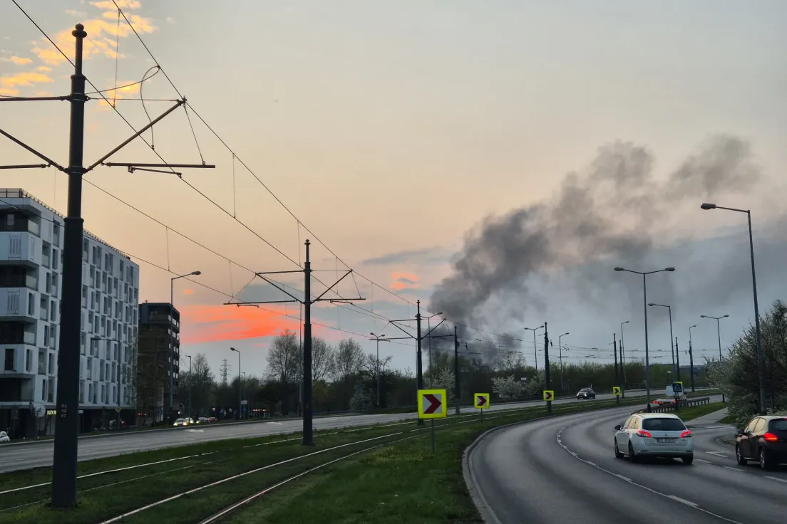 Pożar w centrum Krakowa