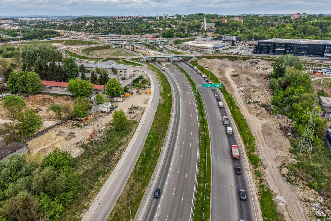 Budowa drogi S7 w Krakowie, zdjęcia z maja 2026