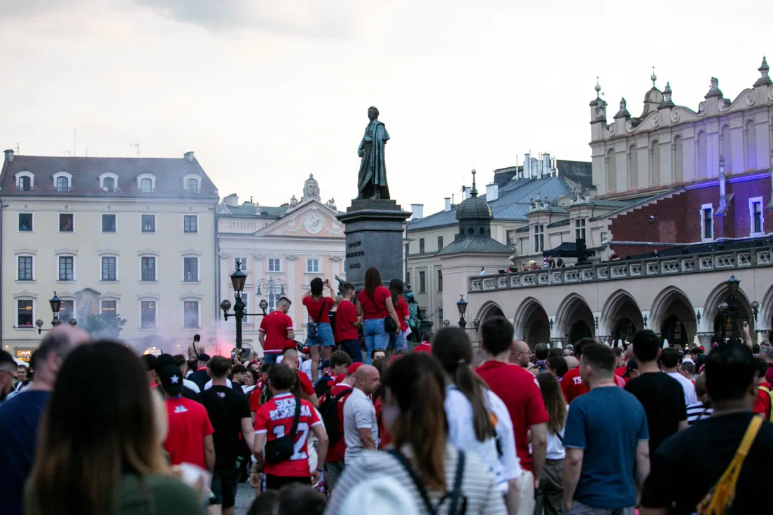 Feta Wisły Kraków na Rynku Głównym