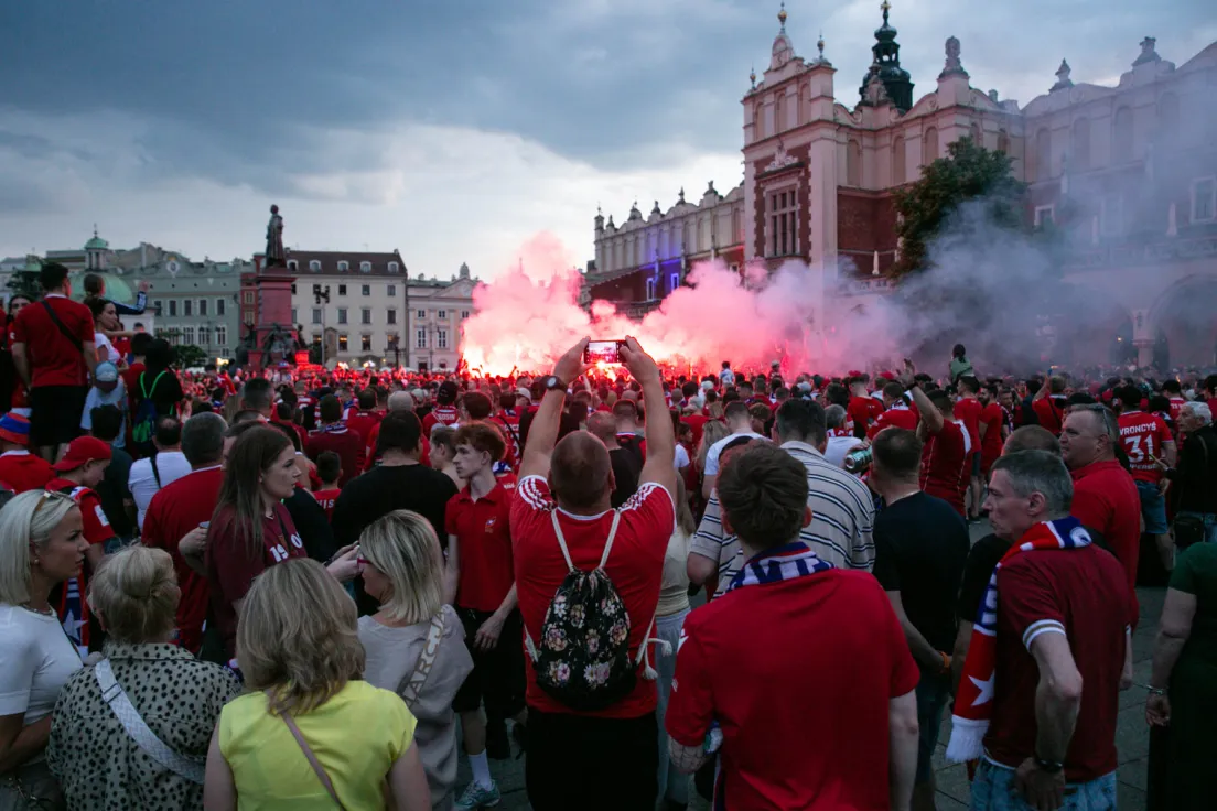 Feta Wisły Kraków na Rynku Głównym