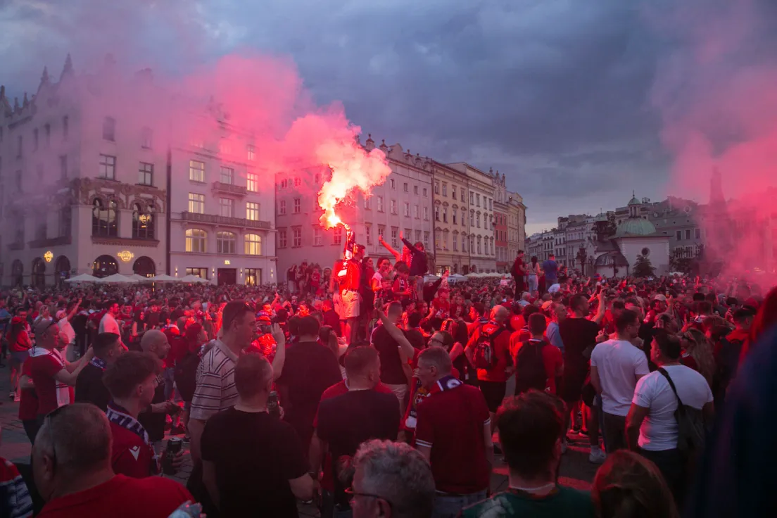 Feta Wisły Kraków na Rynku Głównym