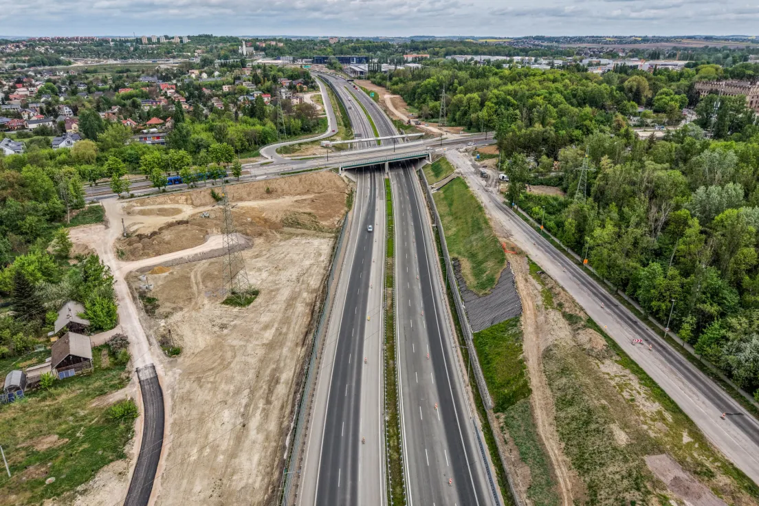 Budowa drogi S7 w Krakowie, zdjęcia z maja 2026