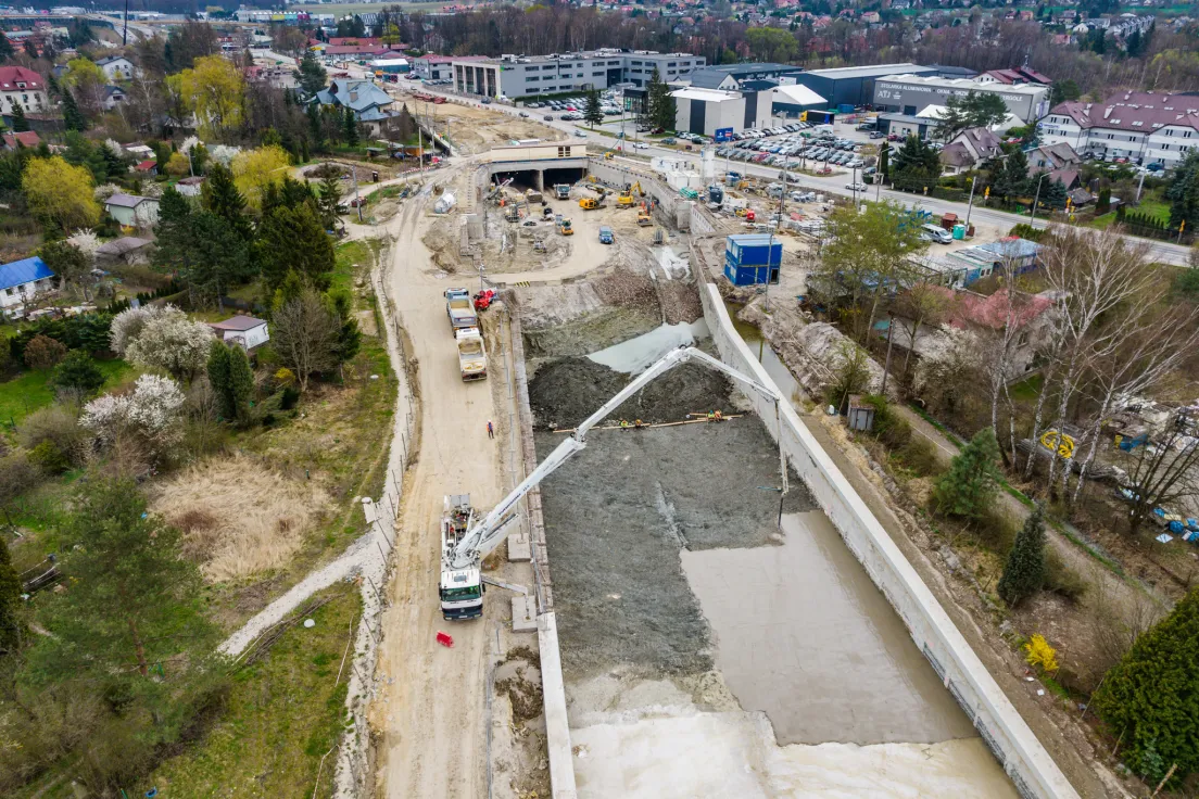 Budowa tunelu na obwodnicy Zabierzowa