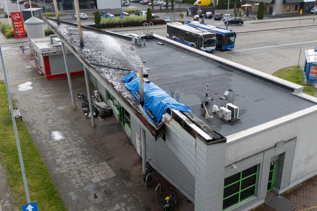 Spalony dworzec autobusowy na Czyżynach