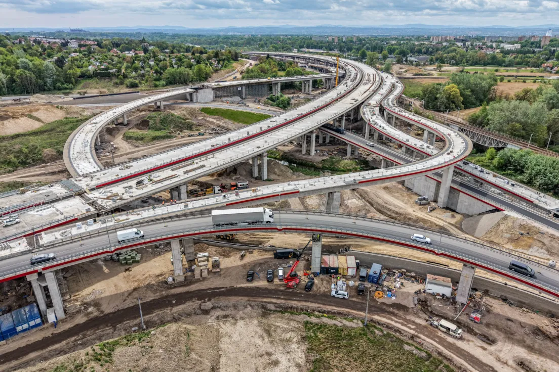Budowa drogi S7 w Krakowie, zdjęcia z maja 2026