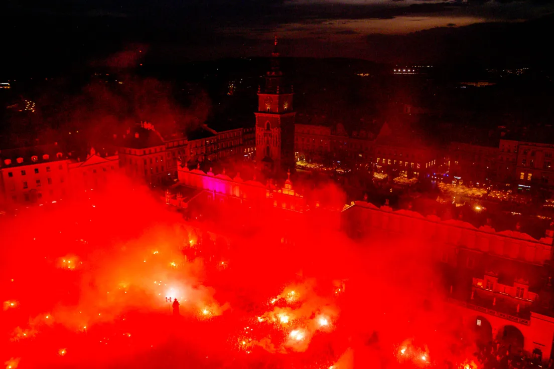 Feta Wisły Kraków na Rynku Głównym