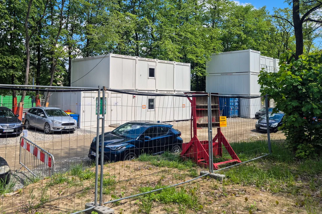 Wielicka, parking żwirowy w miejscu wycinki