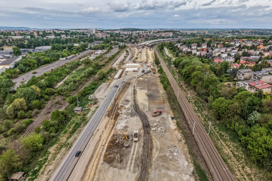 Budowa drogi S7 w Krakowie, zdjęcia z maja 2026