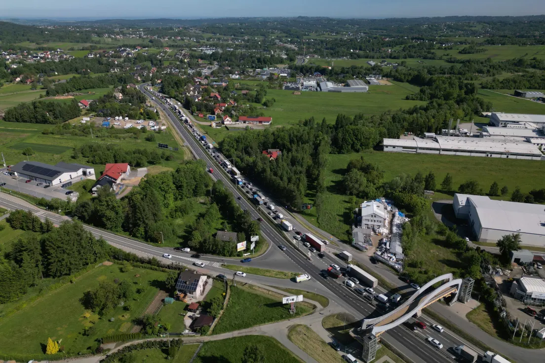 Miejsce budowy węzła w Jaworniku na zakopiance
