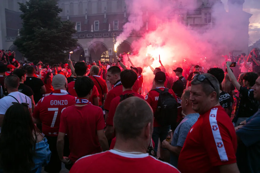 Feta Wisły Kraków na Rynku Głównym
